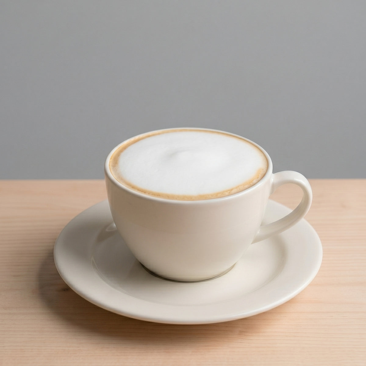Ekologisk fairtrade-espresso med krämigt glutenfritt havredrycksskum. Växtbaserad cappuccino på Hey Lucie! Uppsala.