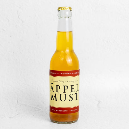 Charlottenlunds lokalt pressad 100% äppeljuice, utan tillsatser